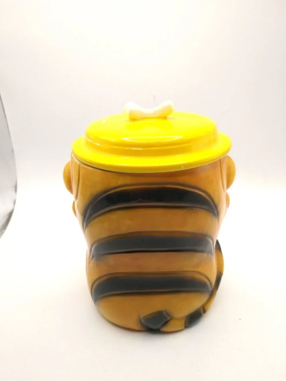 Vintage 1960's Brinn's Kitsch Tiger Ceramic Cookie Jar Made in Japan Mid Century